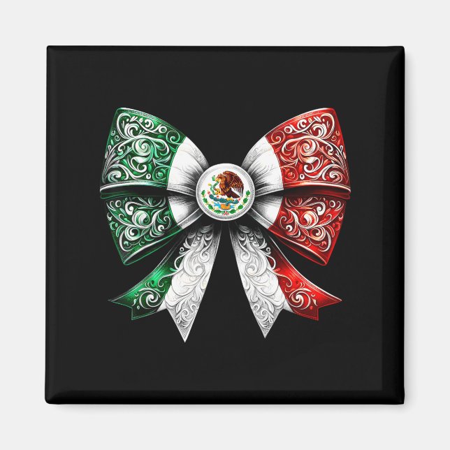 Aimant Ruban Coquette Arc Drapeau Mexicain Festif Latino  (Devant)