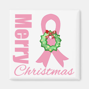 Aimant Ruban de Joyeux Noël de conscience de cancer du