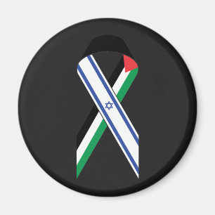 Aimant ruban de la paix avec drapeau d'Israël et de Pales