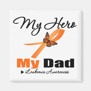 Aimant Ruban de leucémie mon HÉROS mon papa