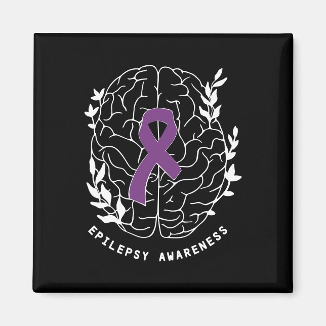 Aimant Ruban de sensibilisation à l'épilepsie Violet Cerv (Devant)