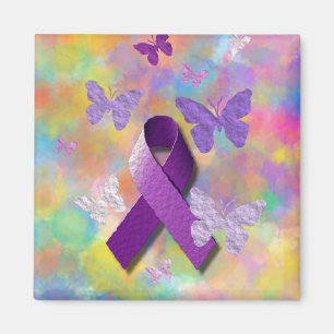 Aimant Ruban de sensibilisation au pourpre