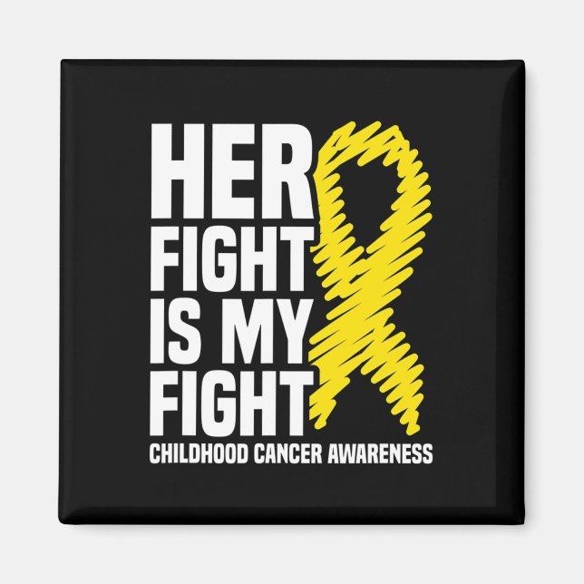 Aimant Ruban Her Fight Is My Fight Cancer de l'Enfant Sen (Devant)