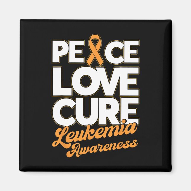 Aimant Ruban Love Cure Support Leukemia Sensibilisation (Devant)