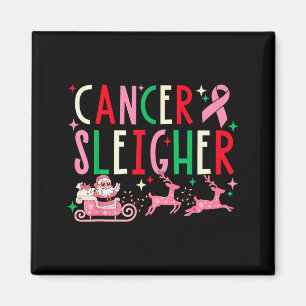 Aimant Ruban Nk de Noël Cancer du Sein Santa Sleigh Rei