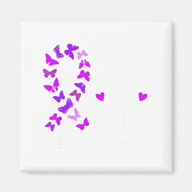 Aimant Ruban papillon violet de sensibilisation à la mala (Devant)