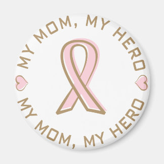 Aimant Ruban rose Cancer du sein Ma maman Mon héros