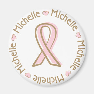 Aimant Ruban rose Cancer du sein Nom Michelle