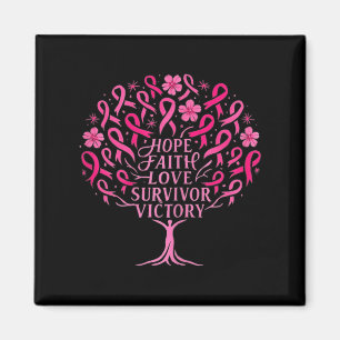 Aimant Ruban rose Cancer du sein Survivant Hope Faith Lov