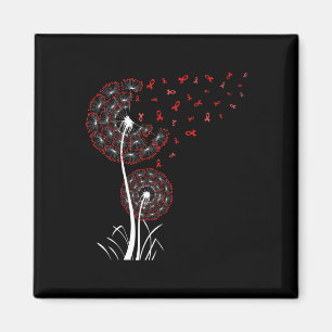 Aimant Ruban Rouge Dandelion Maladie cardiaque Cancer du
