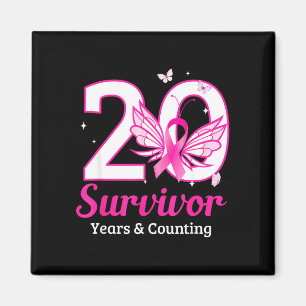 Aimant Ruban survivante du cancer du sein vintage 20 ans
