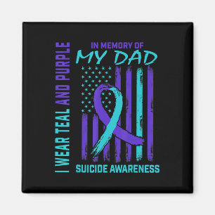 Aimant Ruban turquoise Violet En Mémoire De Papa Suicide