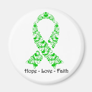 Aimant Ruban vert de conscience d'espoir