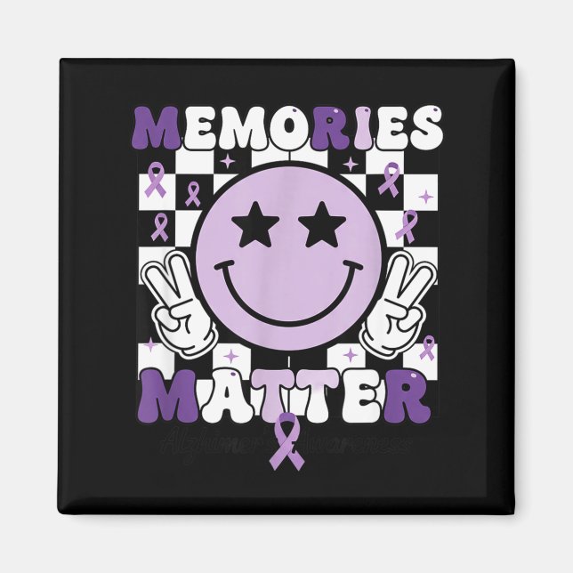 Aimant Ruban violet de sensibilisation à la maladie d'Alz (Devant)