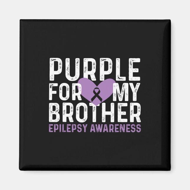 Aimant Ruban Violet Pour Mon Frère Sensibilisation à l'Ép (Devant)