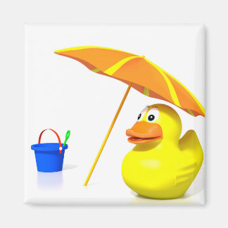 Aimant Rubber duck at the beach