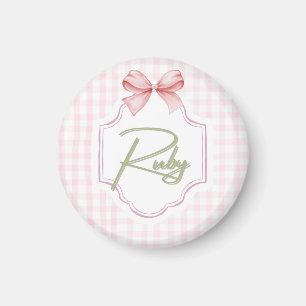 Aimant Ruby personnalisé bébé fille infirmière Bow&En vic