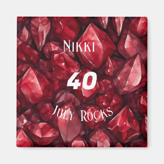 Aimant Ruby-Thème Juillet Anniversaire Anniversaire Nom p