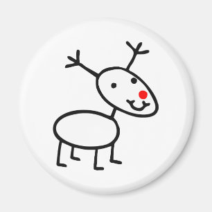 Aimant Rudolph Reindeer à nez rouge Noël laid