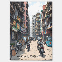 Rue animée du centre de Kolkata, Inde