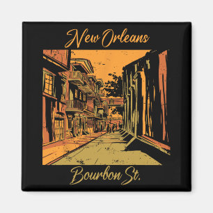 Aimant Rue Bourbon Nouvelle-Orléans Souvenir Louisiane Ma