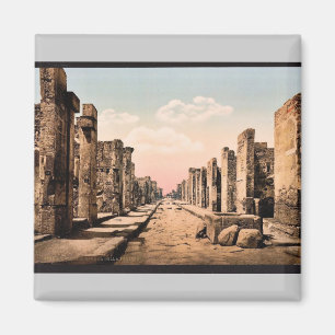 Aimant Rue de Fortuna, cru Photochrom de Pompeii, Italie