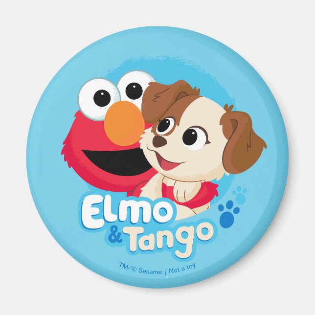 Aimant Rue Sésame | Badge Elmo & Tango (Devant)
