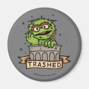 Aimant Rue Sésame Oscar the Grouch Trashed