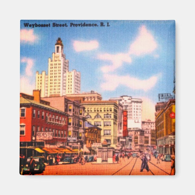 Aimant Rue Weybosset vintage, Providence, RI (Devant)