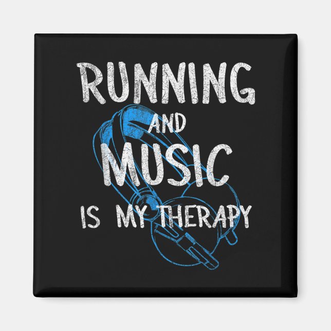 Aimant Running And Music Is My Therapy Headphones Design  (Devant)