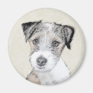 Aimant Russell Terrier Rough Painting - Original Dog Art
