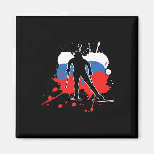 Aimant Russie Drapeau Biathloniste - Biathlon russe