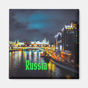Aimant Russie ou Fédération de Russie Moscou la nuit