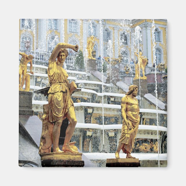 Aimant Russie, Saint-Pétersbourg, Peterhof, Samson et (Devant)