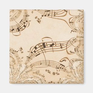 Aimant Rustic Antique Musical Notes