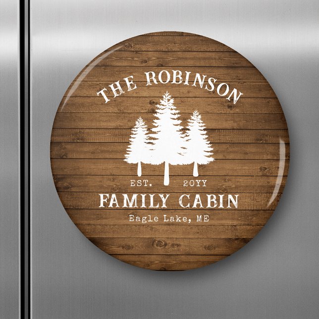 Aimant Rustic Country Famille Cabines Arbres Bois Planche (Créateur téléchargé)