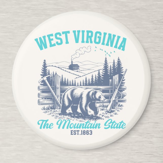 Aimant Rustic West Virginia Nature Scene with Bear (Créateur téléchargé)