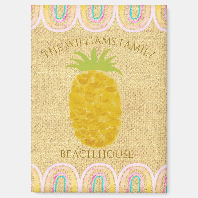 Aimant Rustique Bohème Ananas (Recto)