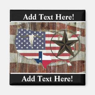 Aimant Rustique Texas Lone Star Texas Long Horn