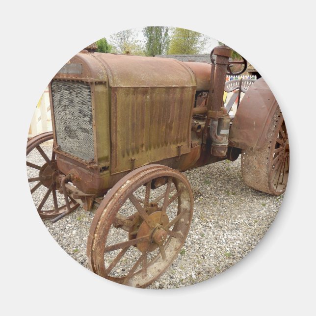 Aimant Rusty vintage tractor (Devant)