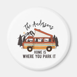 Aimant RV Camping Tent Trailer Home est l'endroit où vous