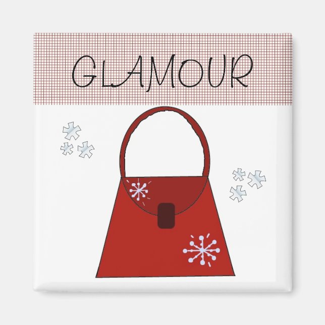 Aimant Sac à main rouge de vacances - Glamour (Devant)
