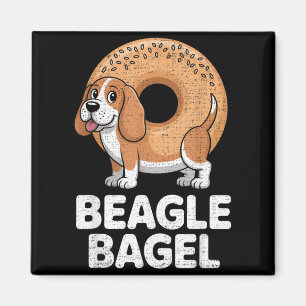 Aimant Sac Beagle Chien Bagel Pain Jeu de Mots Drôle Anim