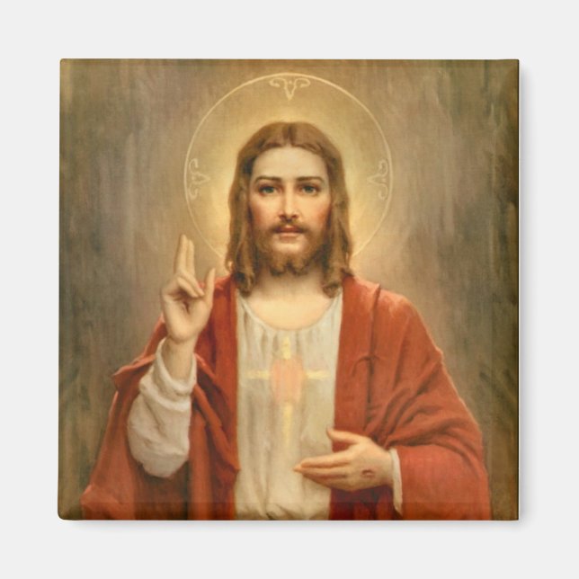 Aimant Sacré Coeur avec Halo (Devant)