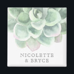 Aimant Sage Botanique Vert Mariage Succulent Favoriser<br><div class="desc">Aimant de mariage botanique avec un grand succulent vert pastel en haut et vos noms dans une police gris doux. Ces magnets font une grande faveur pour vos invités mariages. C'est quelque chose de personnel ainsi que quelque chose qu'ils trouveront probablement utile car ils l'utilisent pour accrocher des articles sur...</div>