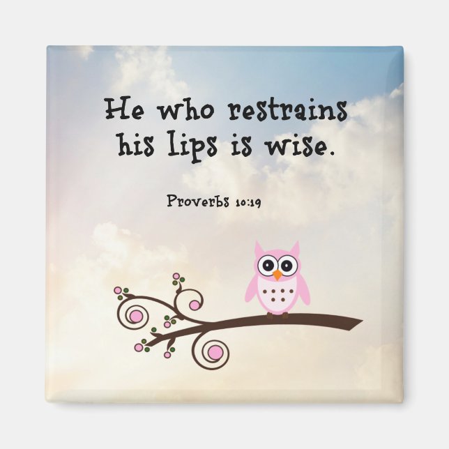 Aimant Sagesse - Proverbes 10:19, (Devant)