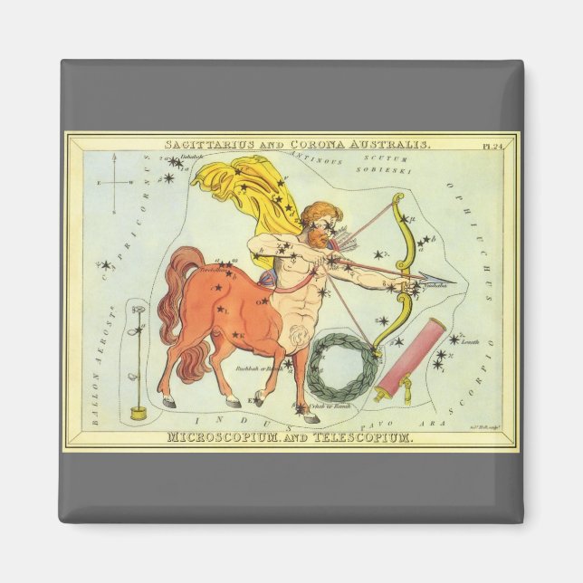 Aimant Sagittaire, Constellation Vintage Urania's Mirror (Devant)