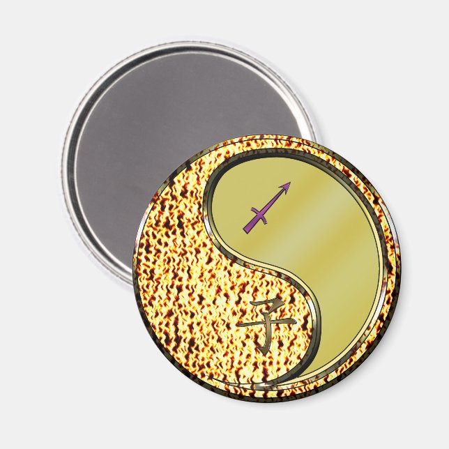 Aimant Sagittaire & Rat métallique (Recto/Verso)