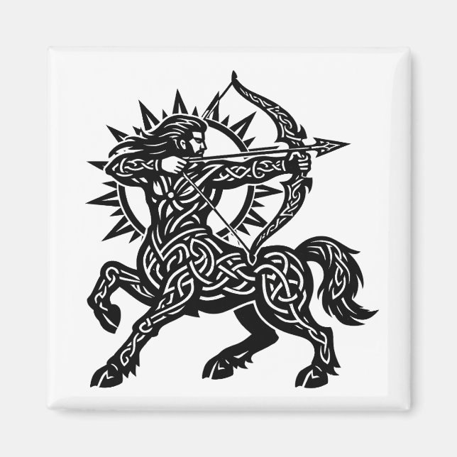 Aimant Sagittarius Centaur Archer — Mythic Zodiac Inkwork (Devant)