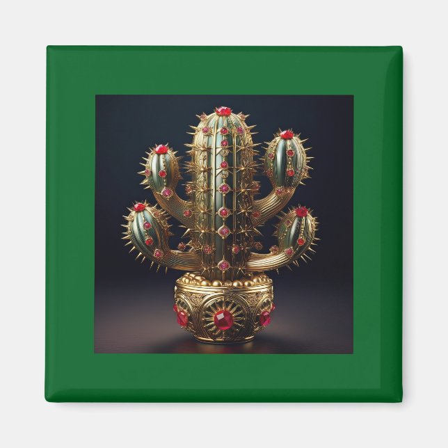 Aimant Saguaro incrusté de rubis  (Devant)